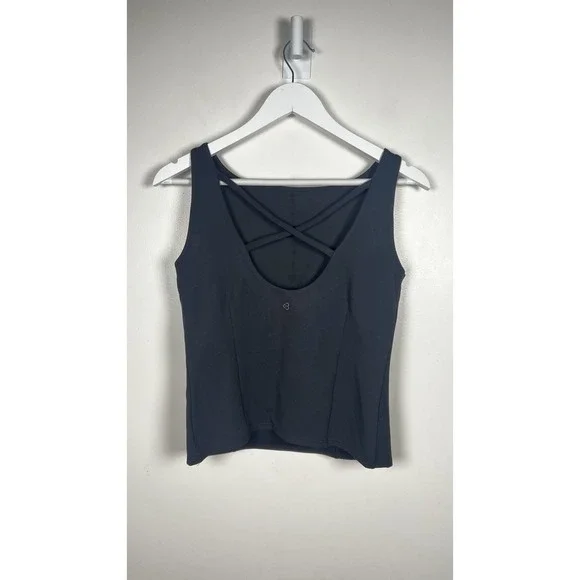 Blogilates Black Crisscross Back Tank Top Athletic Workout Athleisure Size Large - Picture 4 of 8